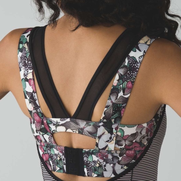 Lululemon Super Sport Tank Mini Pop Stripe So Fly Butterfly Size 6 - Picture 2 of 12